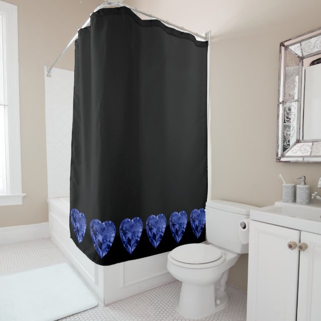 Blue Hearts Black Duwer Vorhang (Beispiel)