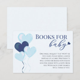 Blue Hearts Boy Baby Shower Books For Baby Begleitkarte