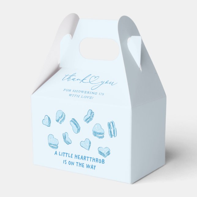 Blue Hearts Boys Valentine Baby Shower Geschenkschachtel (Vorderseite)