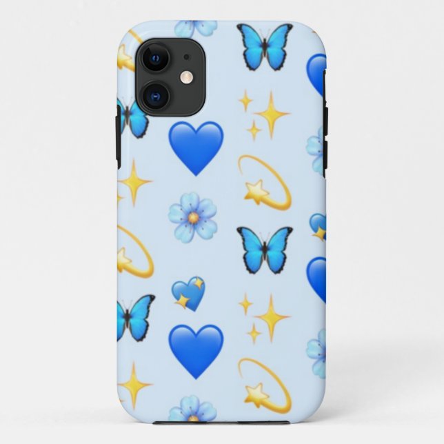 Blue Hearts - CYO- iPhone 11 Handy Case (Rückseite)