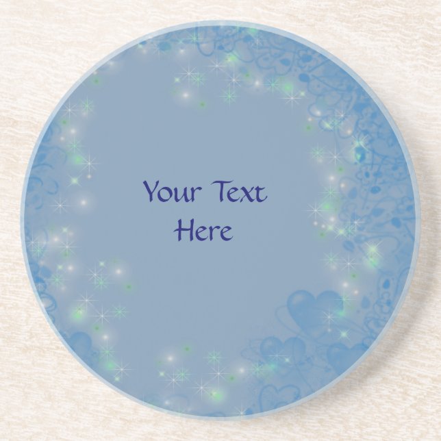 Blue Hearts Design Dessous de verre personnalisabl (Devant)