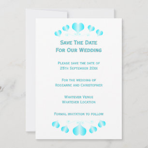 Blue Hearts Design Hochzeit Save The Date
