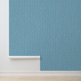 Blue Hearts & Dots Pattern – Cute Hand-Drawn Desig Tapete