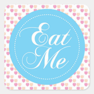 Blue Hearts 'Eat Me' Candy Buffet Sticker