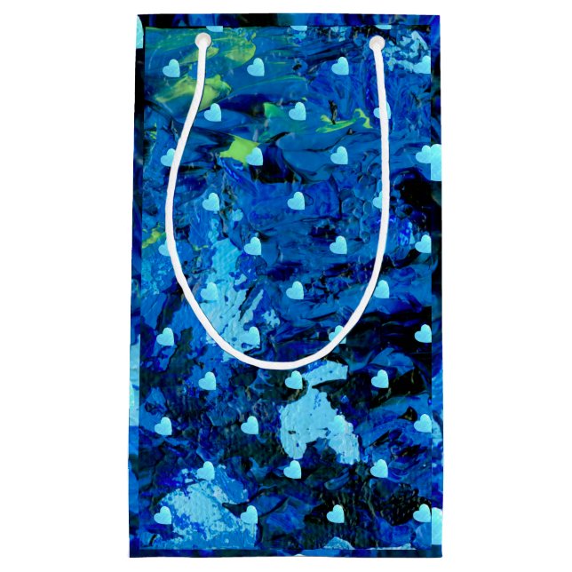 Blue Hearts Kleine Geschenktüte (Vorderseite)