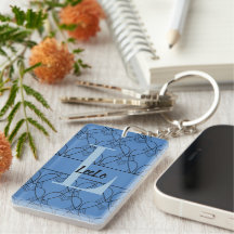 Blue Hearts Monogram und Name mit E-Mail