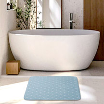 Blue Hearts Pattern Bath Mat
