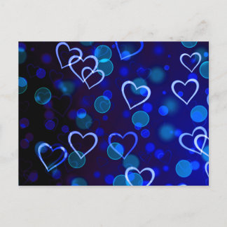 Blue Hearts Postcard Postkarte