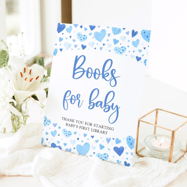 Blue Hearts Valentine Books for Baby Shooting Sign Sockelschild (Von Creator hochgeladen)