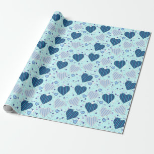 Blue Hearts Wrapping Papaer Geschenkpapier