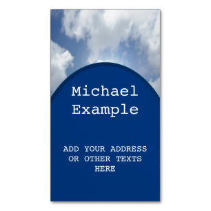 Blue Heaven Clouds + Ihr Text und Ihre Ideen Magnetische Visitenkarte