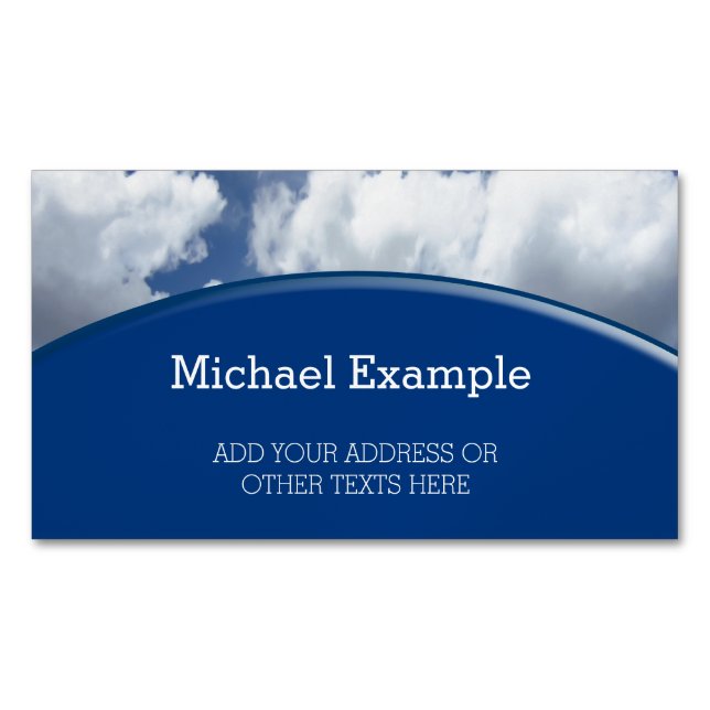 Blue Heaven Clouds + Ihr Text und Ihre Ideen Magnetische Visitenkarte (Vorderseite)