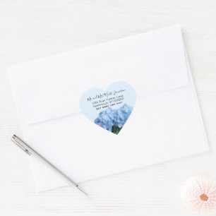 Blue Heaven Floral Heart Shaped Address Siegel Herz-Aufkleber