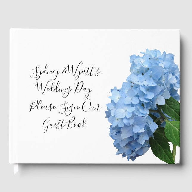 Blue Heaven Hydrangea Wedding Day Gästebuch (Vorderseite)
