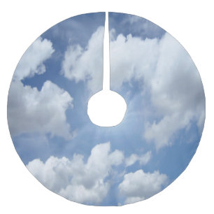 Blue Heaven Wolken + Ihre Ideen Polyester Weihnachtsbaumdecke