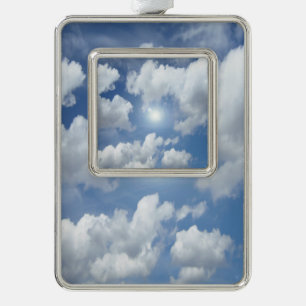 Blue Heaven Wolken + Ihre Ideen Rahmen-Ornament Silber