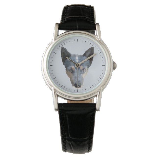 Blue Heeler / Australischer Rinderhund Armbanduhr (Vorderseite)