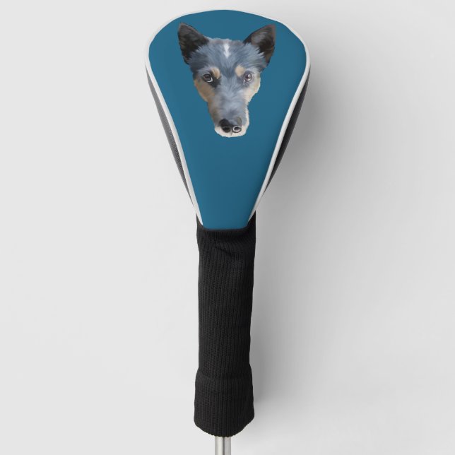 Blue Heeler / Australischer Rinderhund Golf Headcover (Vorderseite)