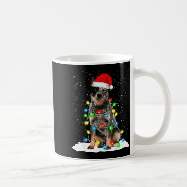 Blue Heeler Christmas Light Funny Gift For Dog Lov Kaffeetasse (Rechts)