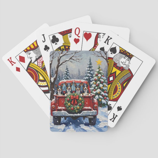 Blue Heeler Christmas Red Truck Holiday Spielkarten (Rückseite)