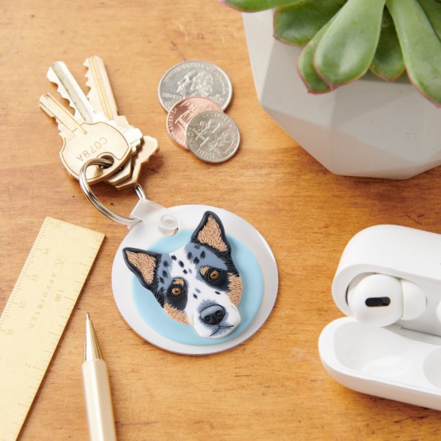 Blue Heeler Dog 3D Inspiriert Schlüsselanhänger (Schreibtisch)