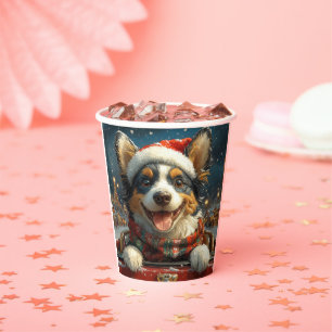 Blue Heeler Dog Roller Untersetzer Weihnachten Pappbecher