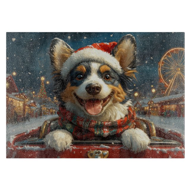 Blue Heeler Dog Roller Untersetzer Weihnachten Schneidebrett (Vorderseite)