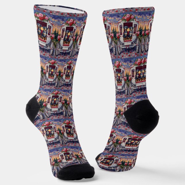 Blue Heeler Dog Valentine's Day Socken (Gewinkelt)