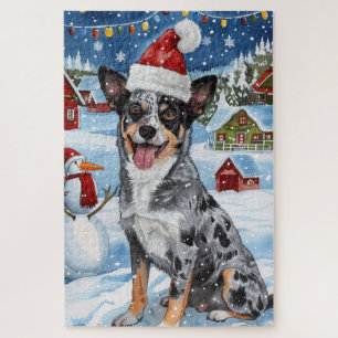Blue Heeler Dog Winter Wunderland Weihnachtsfreude