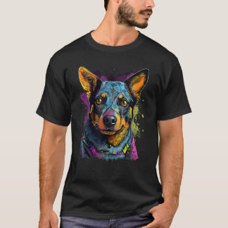 Blue Heeler Geometrie Australian Cattle Dog Mandal T-Shirt