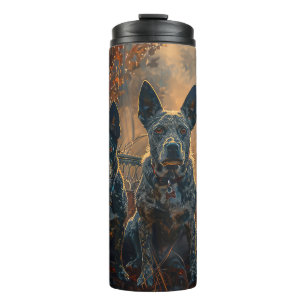 Blue Heeler Halloween Night Doggy Delight Thermosbecher