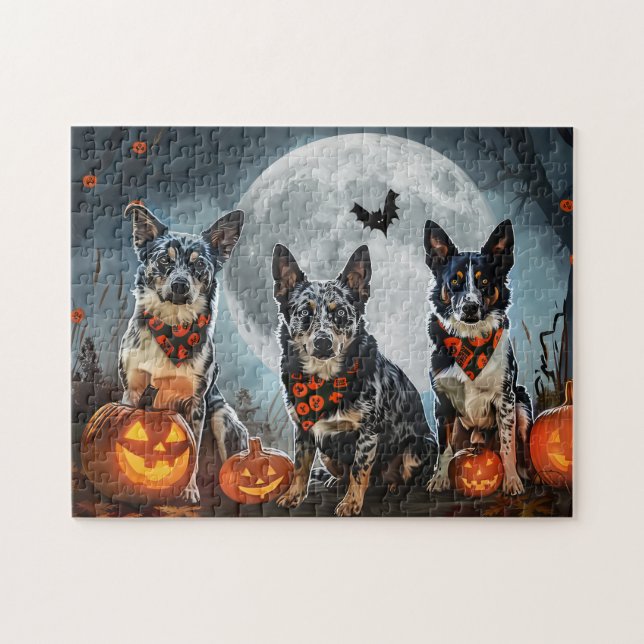 Blue Heeler Halloween Spooky (Horizontal)