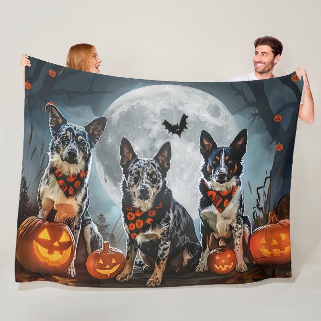 Blue Heeler Halloween Spooky Fleecedecke (Beispiel)