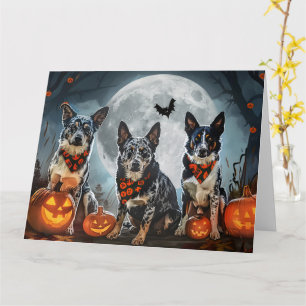 Blue Heeler Halloween Spooky Karte