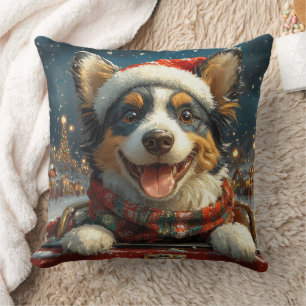 Blue Heeler Hund Achterbahn Weihnachten Kissen