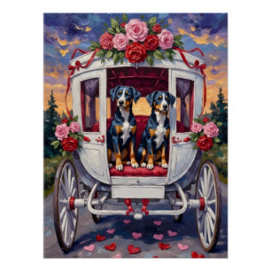 Blue Heeler Hund Valentinstag Poster