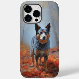 Blue Heeler im Herbstlaubfall inspiriert Case-Mate iPhone 14 Pro Max Hülle