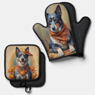 Blue Heeler Ofenhandschuh & Topflappen-Set