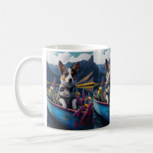 Blue Heeler on a Paddle: Ein Landschaftliches Aben Kaffeetasse