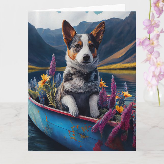 Blue Heeler on a Paddle: Ein Landschaftliches Aben Karte (Orchidee)