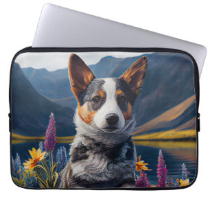 Blue Heeler on a Paddle: Ein Landschaftliches Aben Laptopschutzhülle