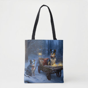 Blue Heeler Snowy Sleigh Weihnachtsdekor Tasche