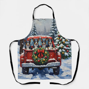 Blue Heeler Weihnachten Rotes Lastwagen Ferien Schürze
