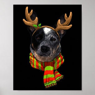 Blue Heeler Weihnachts Weihnachten Weihnachten Ren Poster