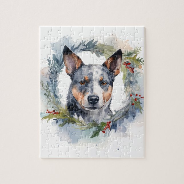 Blue Heeler Weihnachtsfeier Festliche Jungfrau (Vertikal)