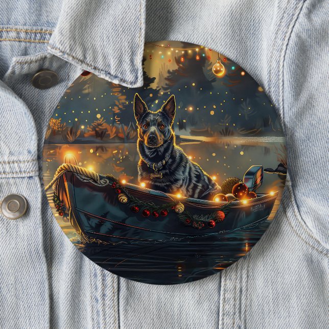Blue Heeler Weihnachtsfest Reise Button (Beispiel)