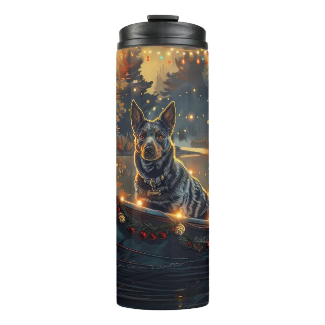 Blue Heeler Weihnachtsfest Reise Thermosbecher (Vorderseite)