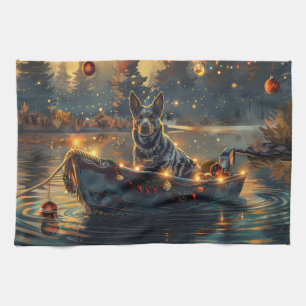 Blue Heeler Weihnachtsfestreise Geschirrtuch
