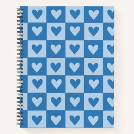 Blue-Heft-Checkerboard-Notebook Notizbuch