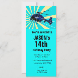 Blue Helicopter Einladung